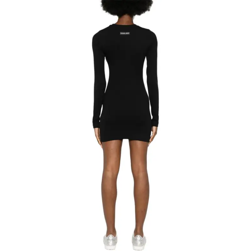 Marine Serre Logo Ribbed Jersey Mini Dress-4