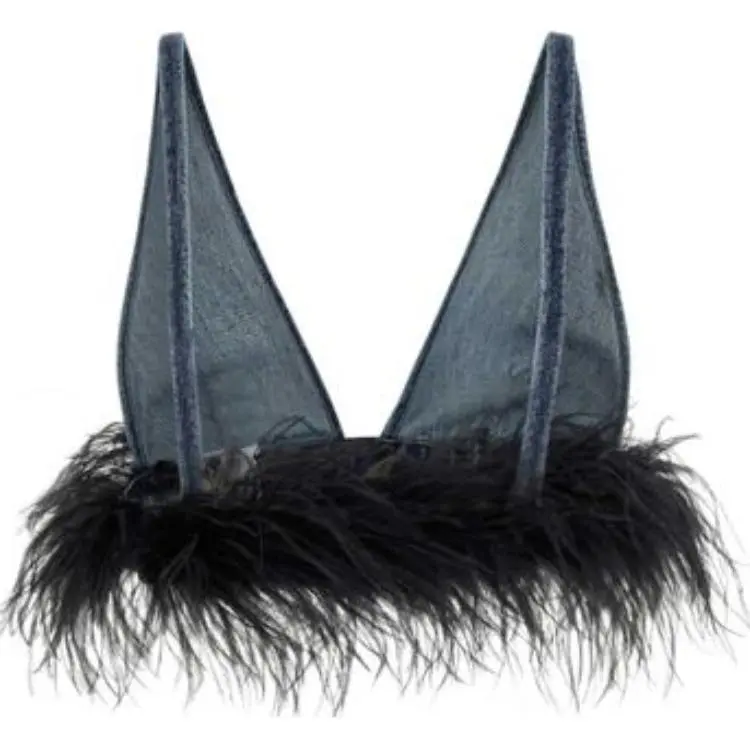 MIU MIU Denim Cropped Top-1