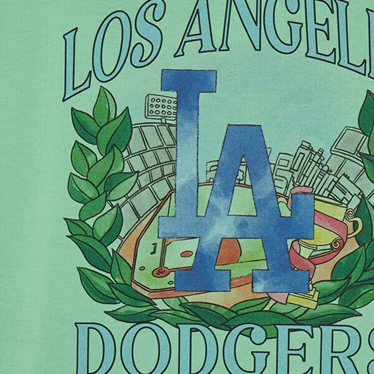 MLB Drop Shoulder Sleeve T Shirt Unisex Hemp Green-3
