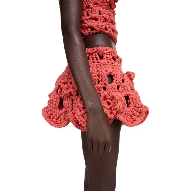 Acne Studios Casual Short Skirts Women's Coral Red-4
