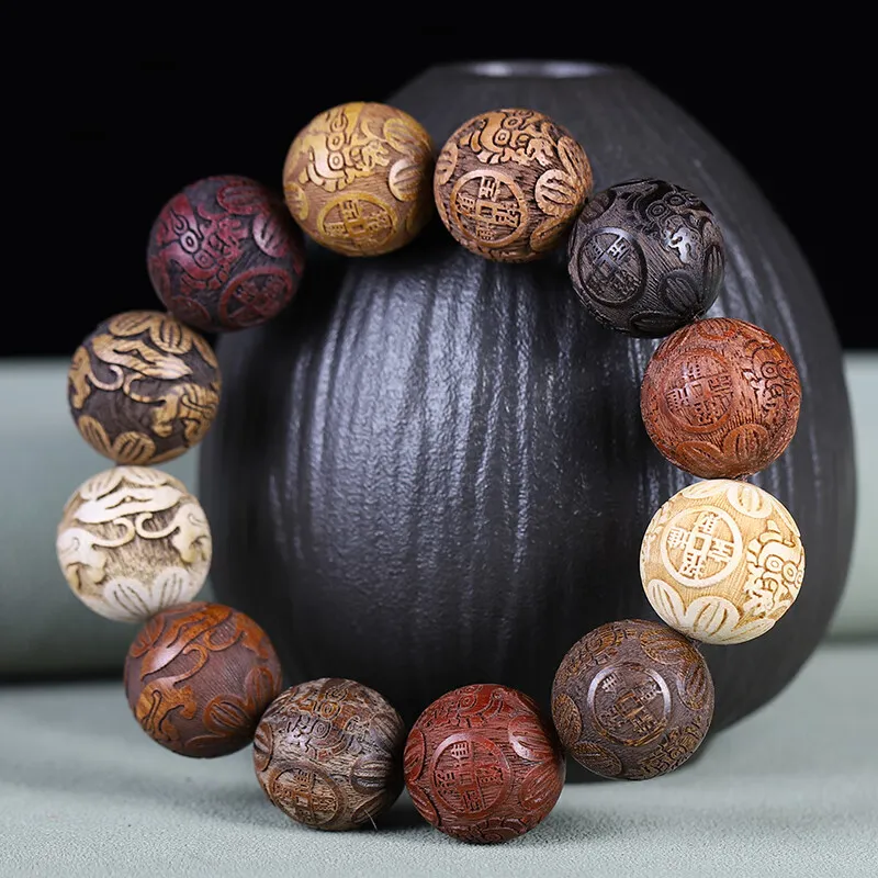 There Is You In The Long World Pterocarpus Wooden Bracelets Unisex-1