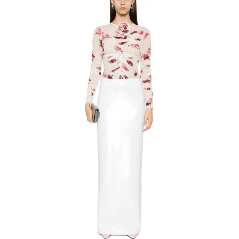 Magda Butrym Rose appliqué Ruched Top-2