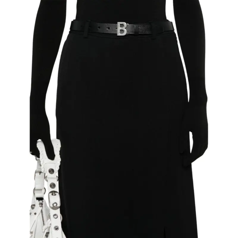 Balenciaga Side Slit Tailored Maxi Skirt-6