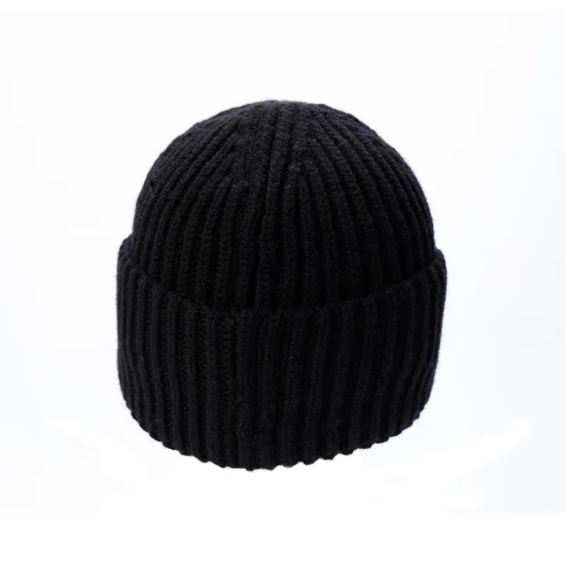 CHANEL Wool Beanies Unisex Black-3