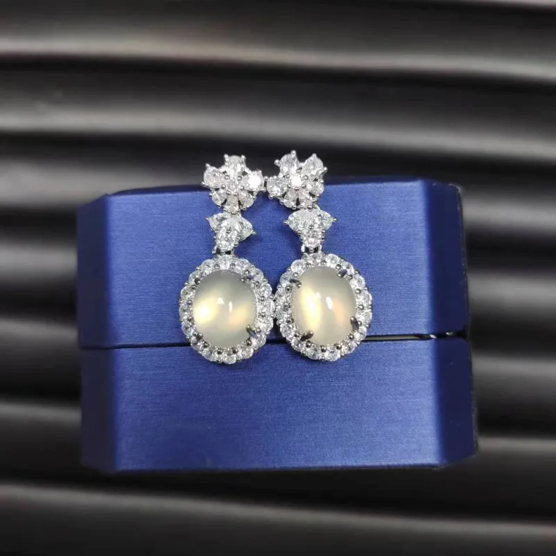 JUNWEN Chalcedony Stud Earrings Women's-10