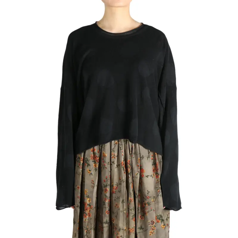 UMA WANG Extra long Square pattern Top-2