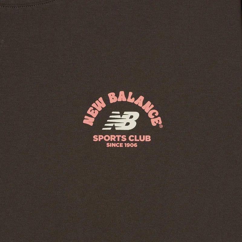 New Balance UNI NB BOYSEMI OVER FIT SPORTS CLUB SINCE 1906 T Shirt Unisex 85 Brown-4