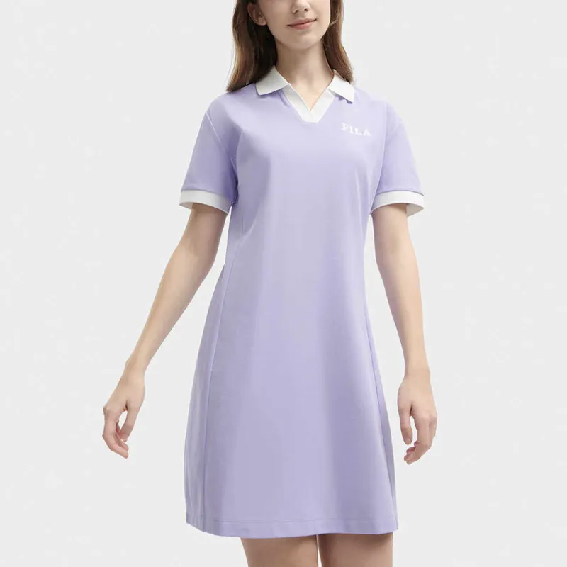 FILA Short Sleeved Dresses Women's Milk Taro Purple-1