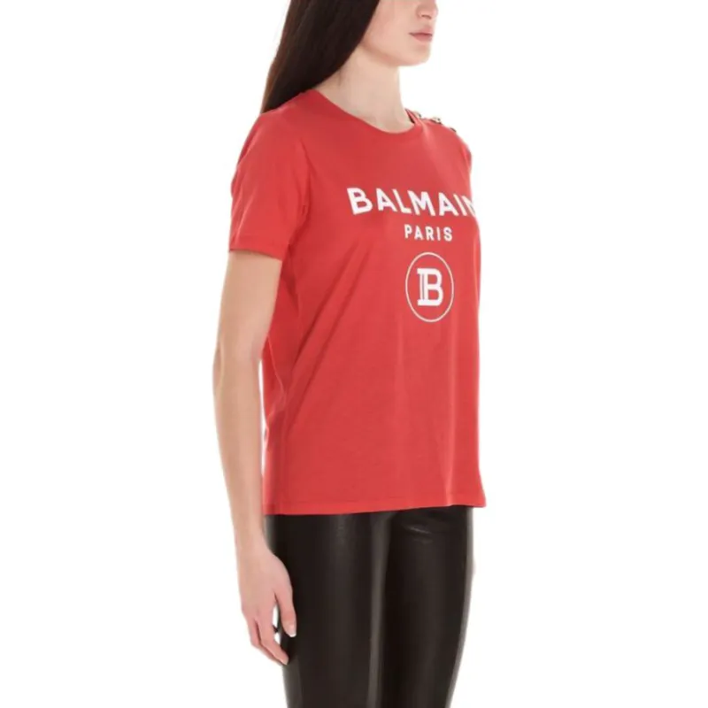 BALMAIN T Shirts Women's Red-5