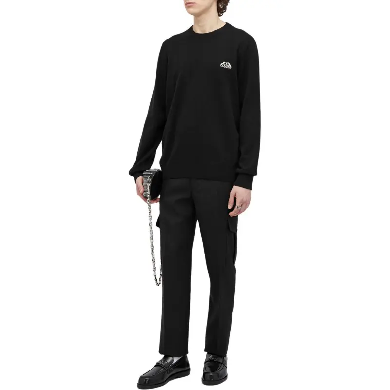 Alexander McQueen Logo Embroidered Crewneck Jumper-3