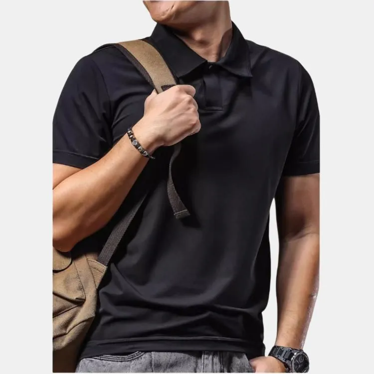 Seasonal Words Polo Shirt Men's Black-1