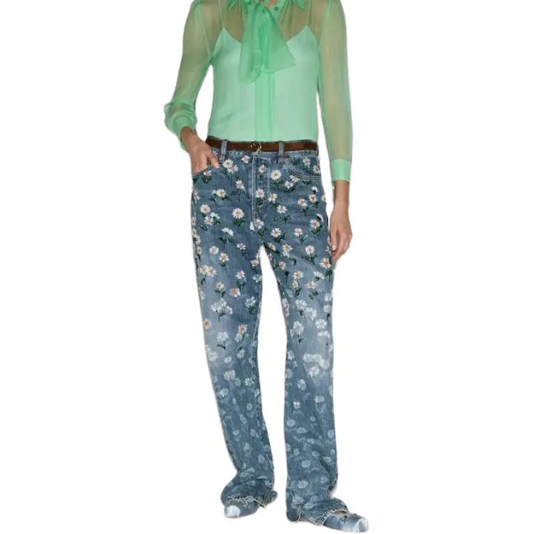 GUCCI Printed Denim Pants-1