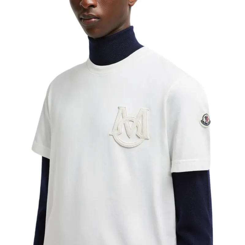 Moncler Logo Embroidered Crewneck T Shirt-4