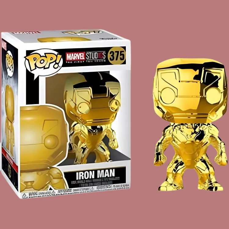 Funko Pop! Marvel Studios 10 Iron Man Gold Chrome Bobble Head #375-4