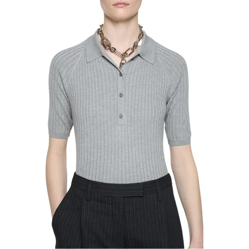 Acne Studios Short Sleeved Ribbed Polo Shirt-1