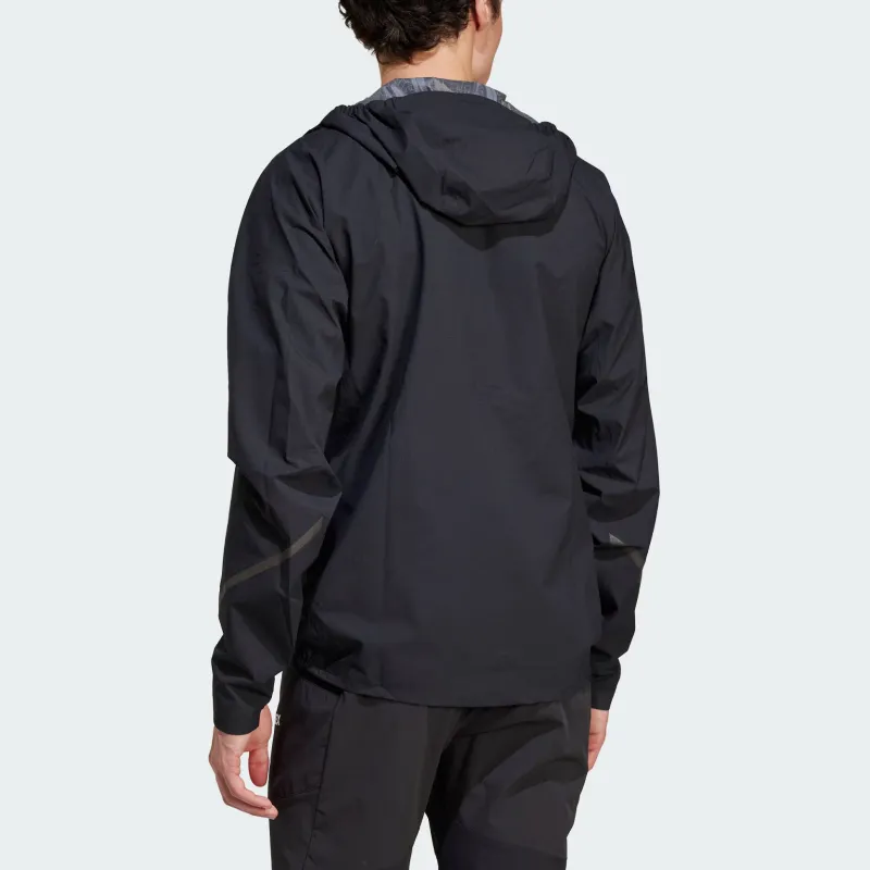 Adidas Terre SS25 Waterproof And Windproof Windbreaker Jacket Men's Black-2