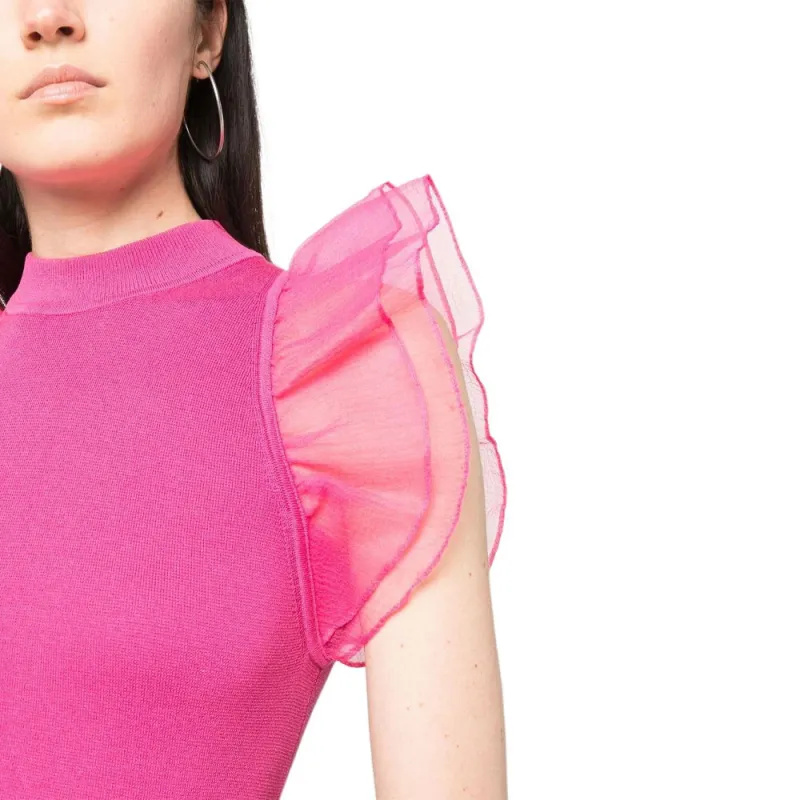 KARL LAGERFELD / Karl Lagerfeld Jeans Puff-sleeve High-neck Top-4