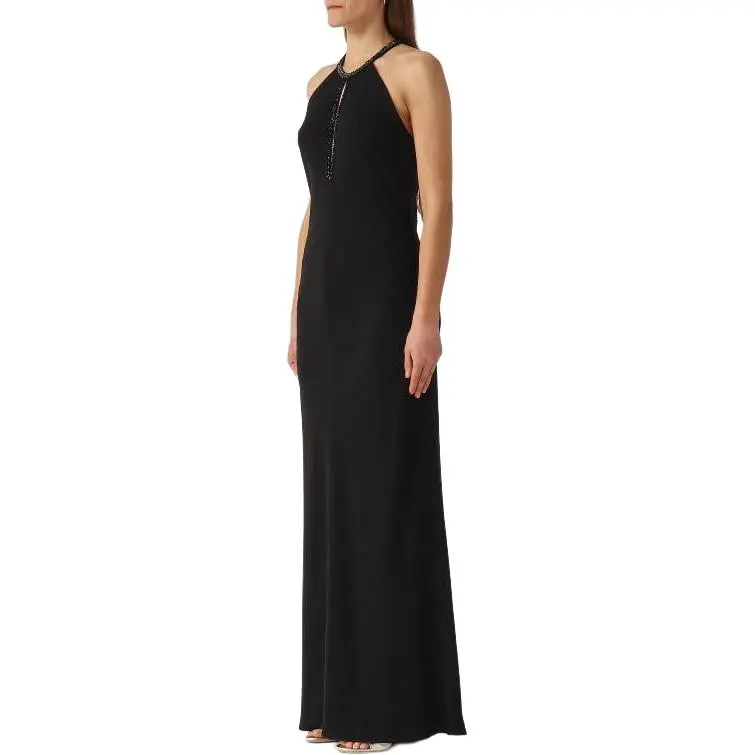 MaxMara Studio Fernet Halterneck Sleeveless Maxi Dress-2