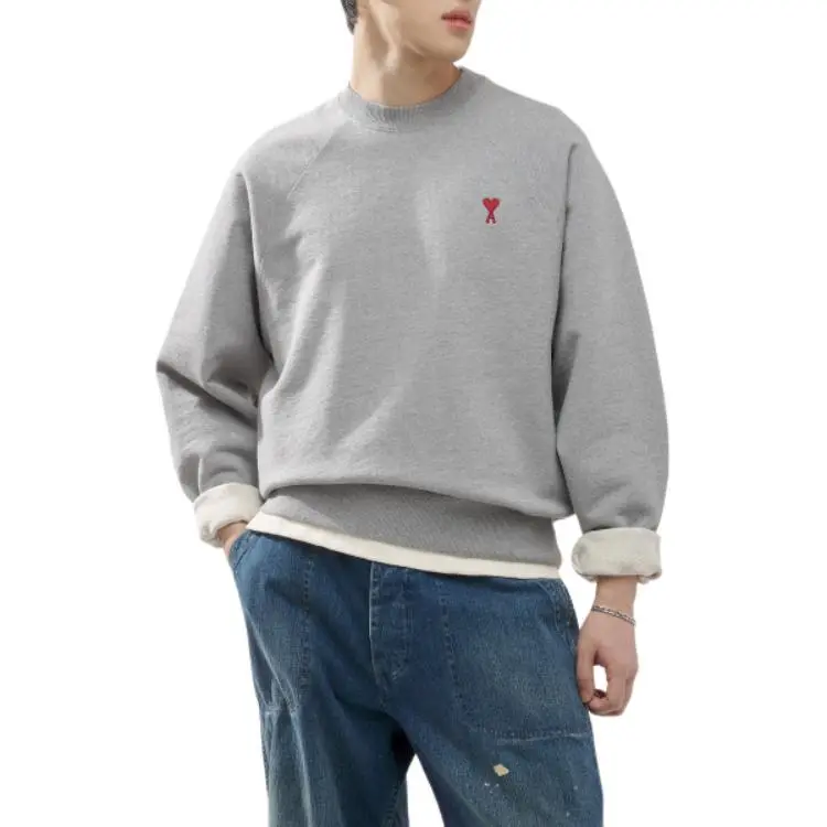 AMIPARIS Ami De Coeur Crewneck Grey-4
