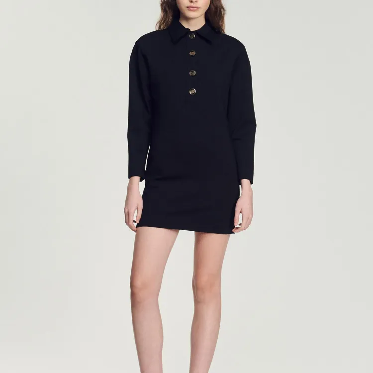 Sandro Long-Sleeved Dresses Women's Black-3