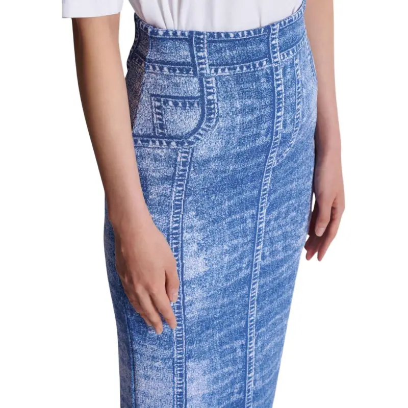 BALMAIN Denim Midi Skirt-5