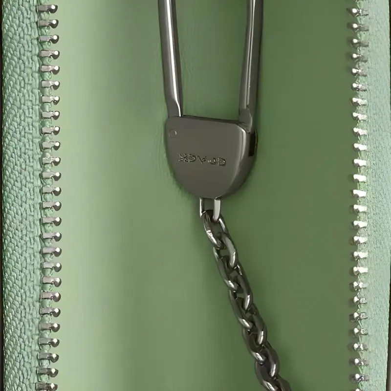COACH Polished Pebbled Leather Keychain Key Pouch Mini Women's Light Pistachio-3