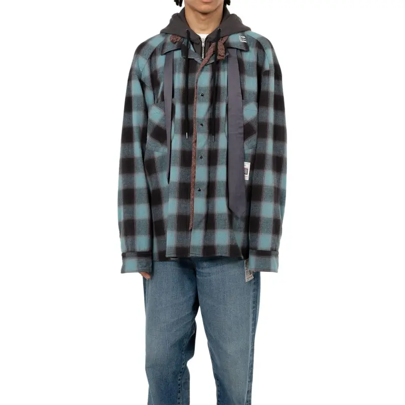 Maison Mihara Yasuhiro Double Layered Check Shirt-2