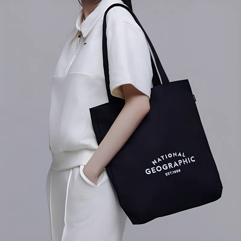 NATIONAL GEOGRAPHIC Cotton Tote Bag Shopping Bag Handbag Shoulder Bag Women's Black-4