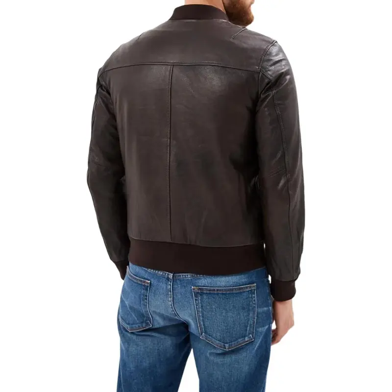 AERONAUTICA MILITARE Leather Jacket Men's Maroon-3