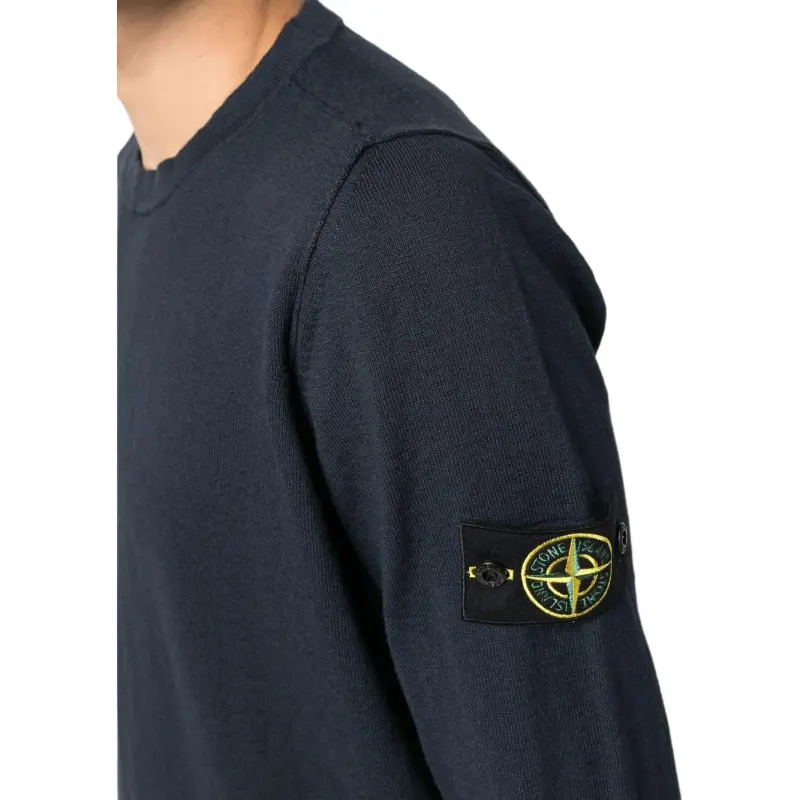 STONE ISLAND Logo Patch Crewneck Jumper-5