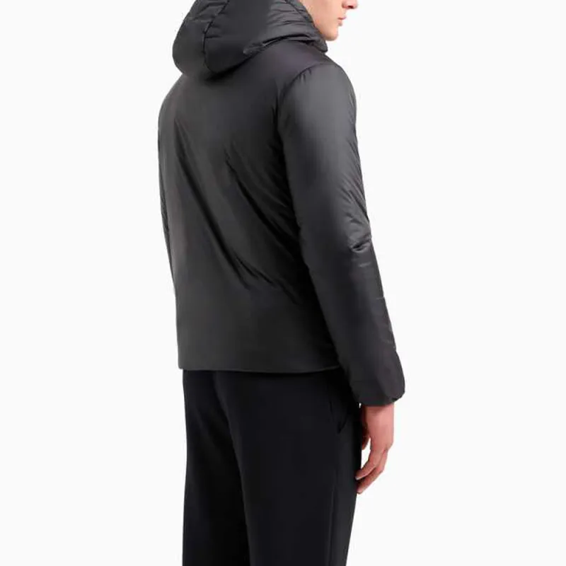 EMPORIO ARMANI Logo Embroidered Zipped Puffer Jacket-3