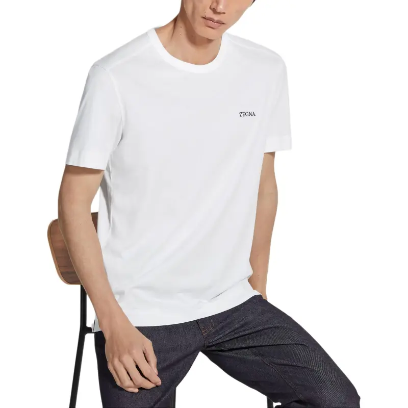 Zzegna Logo Embroidered Crewneck T Shirt-2