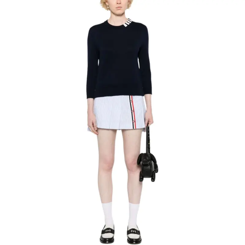 THOM BROWNE 4 Bar Crewneck Jumper-3
