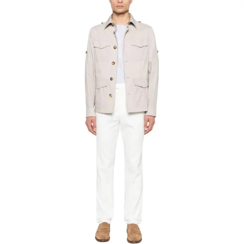 Brunello Cucinelli Long Sleeved Buttoned Shirt Jacket-1