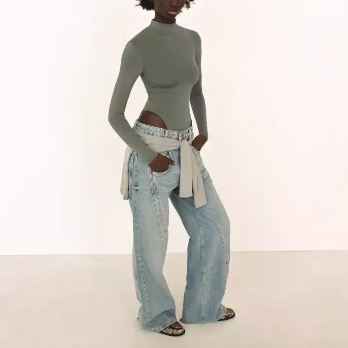 ZARA Bodysuits Women's Gray-4