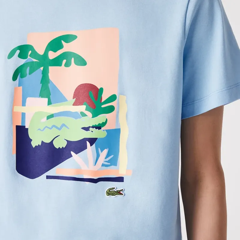 LACOSTE SS22 T Shirt Men's Sky Blue-4