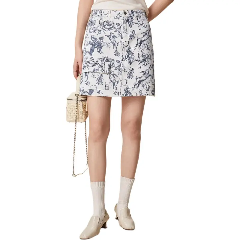 XG Casual Short Skirts Women's Letter Flower-4