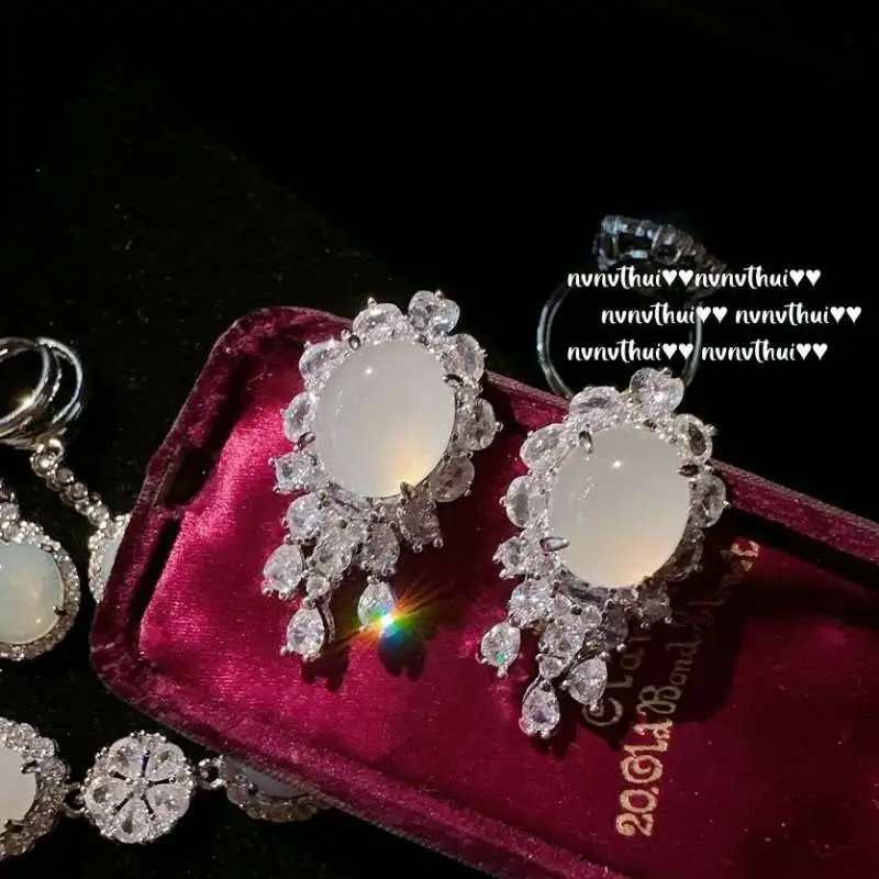 Grace Chalcedony Earrings Women's-4