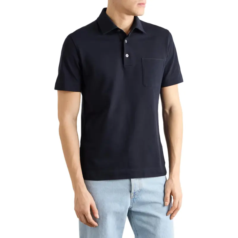 Zegna Short Sleeved Straight Hem Polo Shirt-1