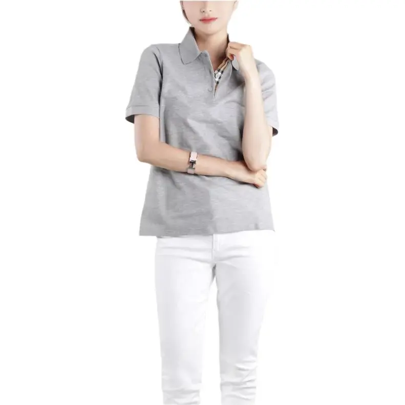 Burberry Polo Shirt Women's Gray-2