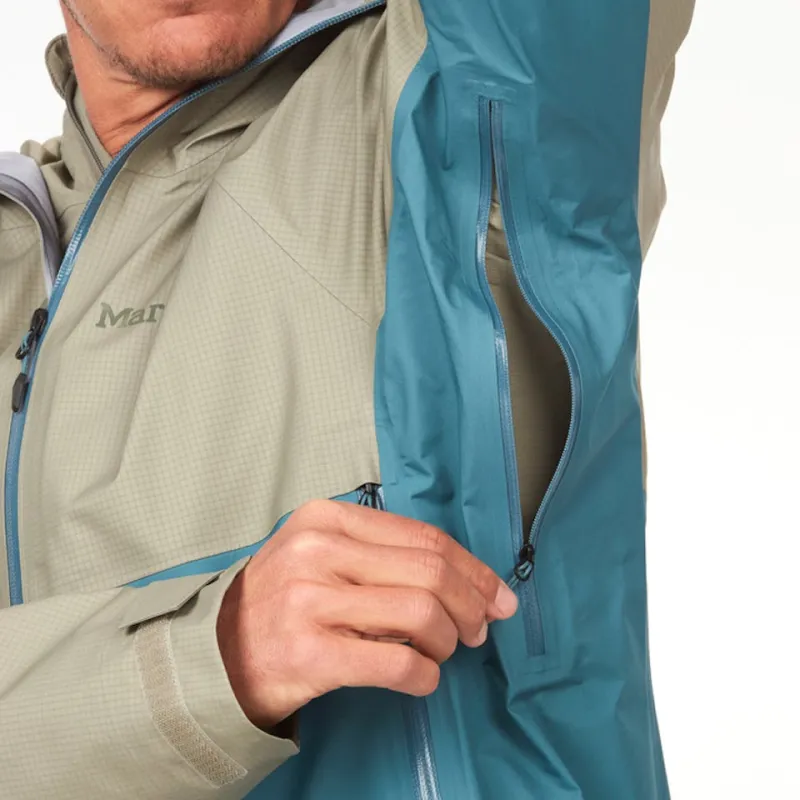 Marmot Waterproof And Windproof Windbreaker Jacket Men's Vetiver/Moon River-5