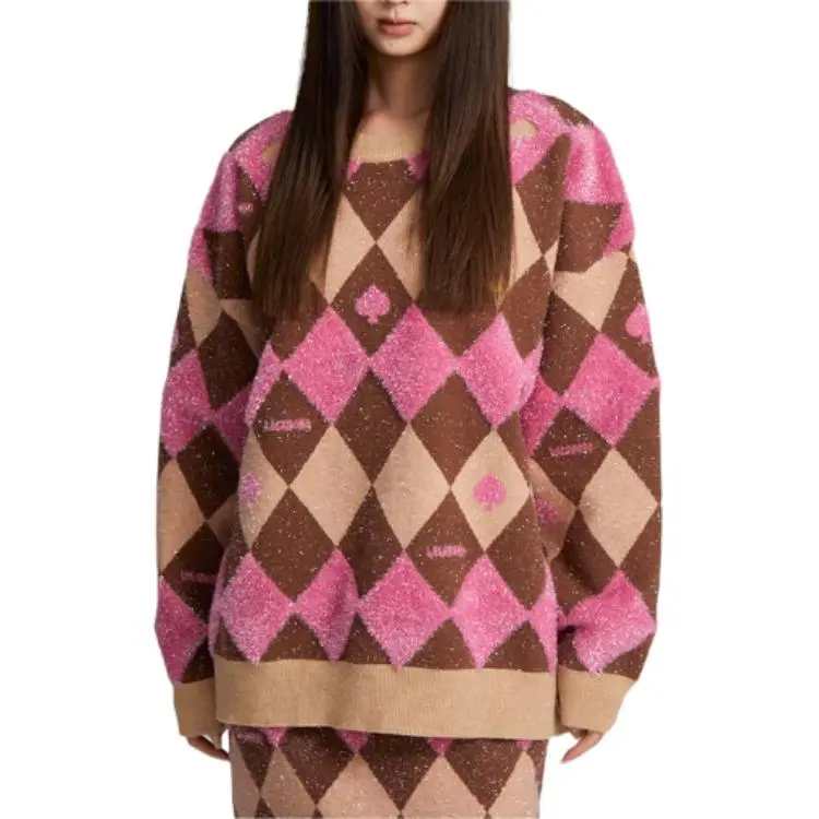 LALABOBO Knitwear Women's Multicolor Diamond Pattern-2