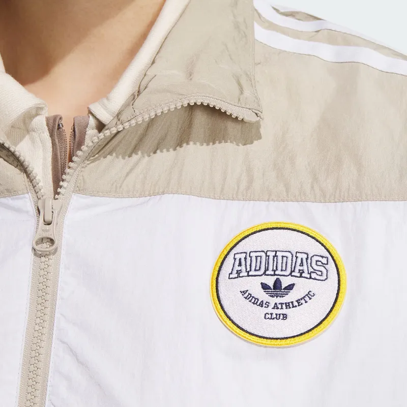 Adidas Originals American Vintage Preppy Style Stand Collar Jacket Women's Beige Umber-4