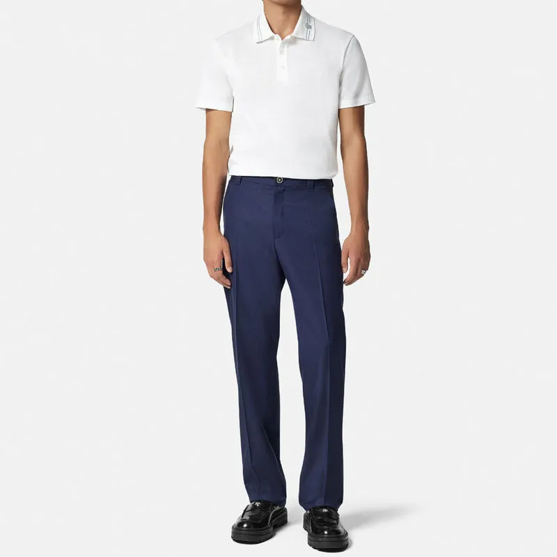 VERSACE Medusa Embroidered Short Sleeved Polo Shirt-1