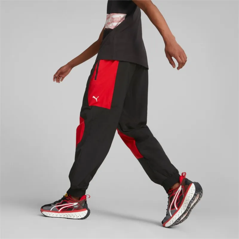 PUMA X FERRARI Casual Pants Unisex Red Black-3