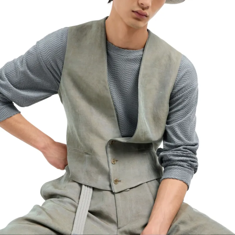 GIORGIO ARMANI Crew neck Sweatshirt In Chevron Silk And Cotton-4