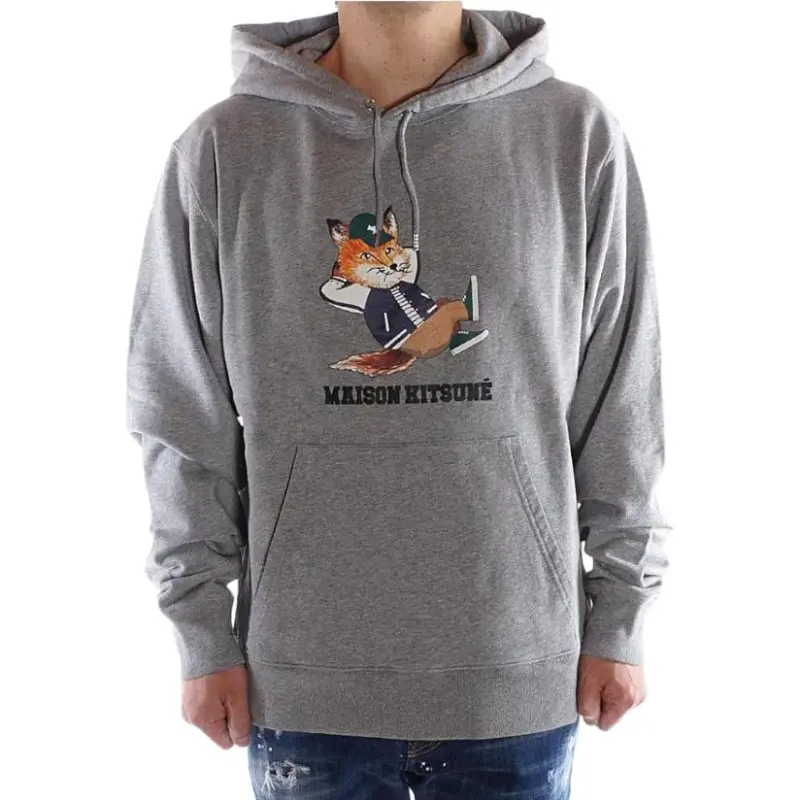 Maison Kitsune Logo print Cotton Hoodie-4