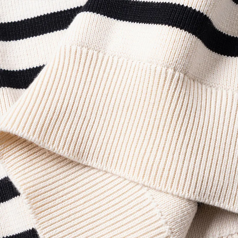 CELINE Crew Neck Mariniere Cotton Sweater-5