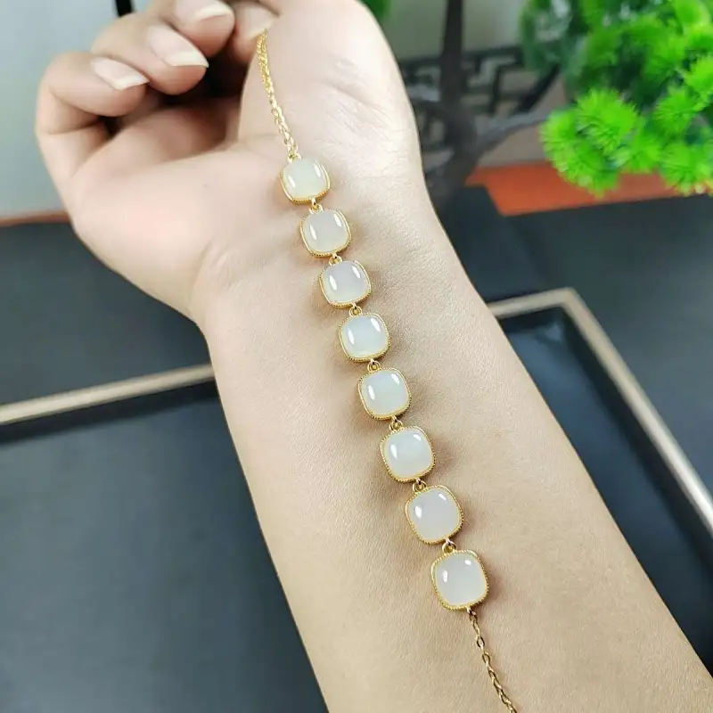 YOULING Bracelets White Jade Women's-7