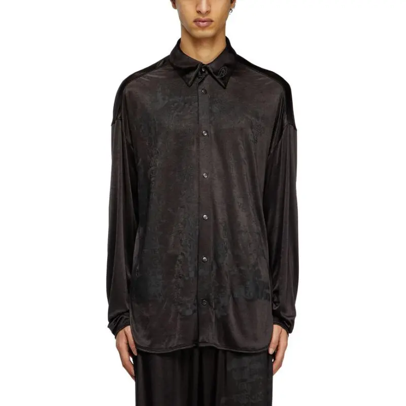 DIESEL S Drederic Logo Embroidered Shirt-1